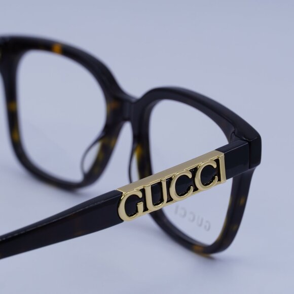 Gucci GG1192O 002 Eyeglasses Havana 49mm Square Frame - Picture 6 of 10